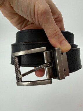 Hawker Rye Men’s Reversible Leather Belt Black Brown Silver Buckle Size 36/90